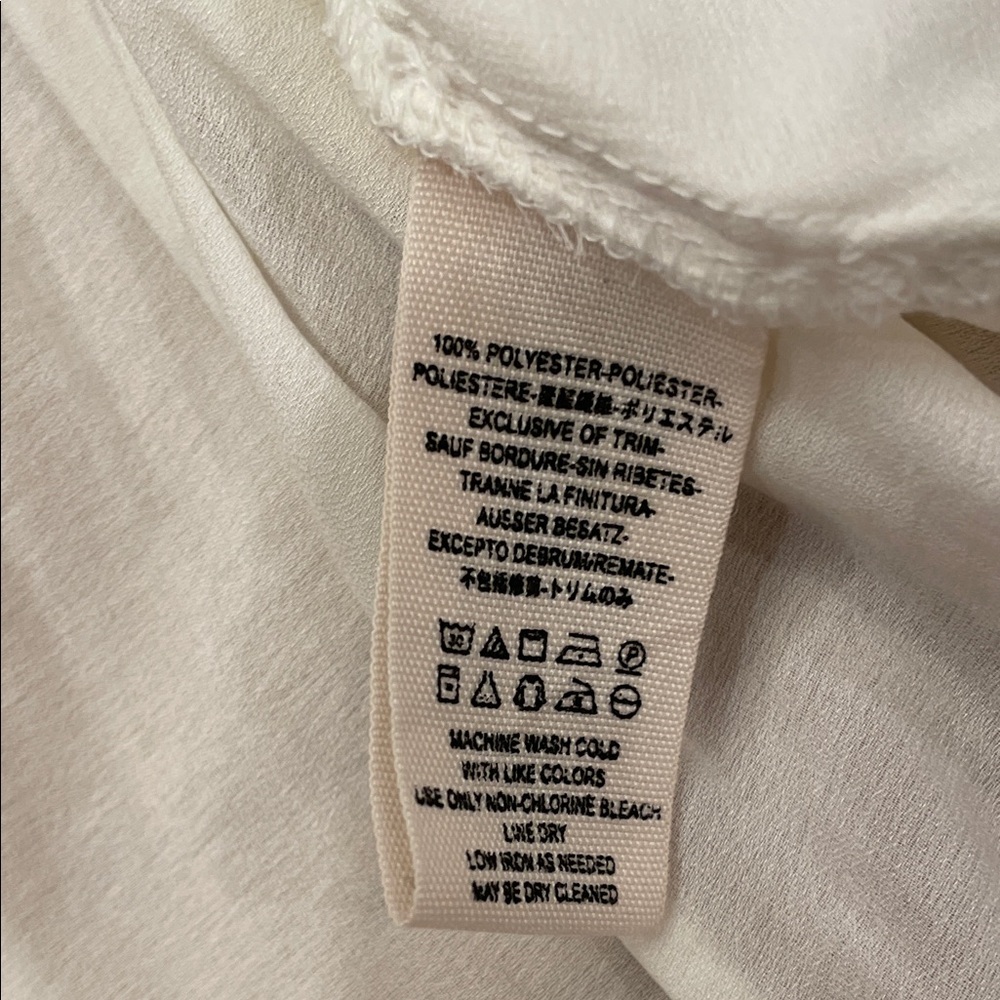Free People Cream Draped Front Bishop Sleeves Women's Blouse Oversized Small - Picture 8 of 13